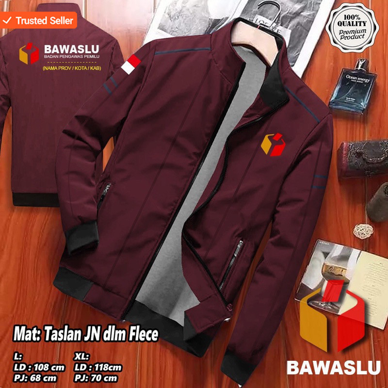 JAKET BAWASLU 2024 / ROMPI BAWASLU / JAKET PARASIT BAWASLU FREE TAMBAH NAMA DAN WILAYAH bisa