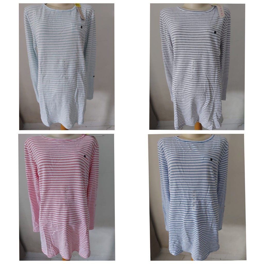 L/XXL/-Blouse Wanita-Kaos Wanita-Ph3nomen4l-Lengan Panjang-garis2-/2024