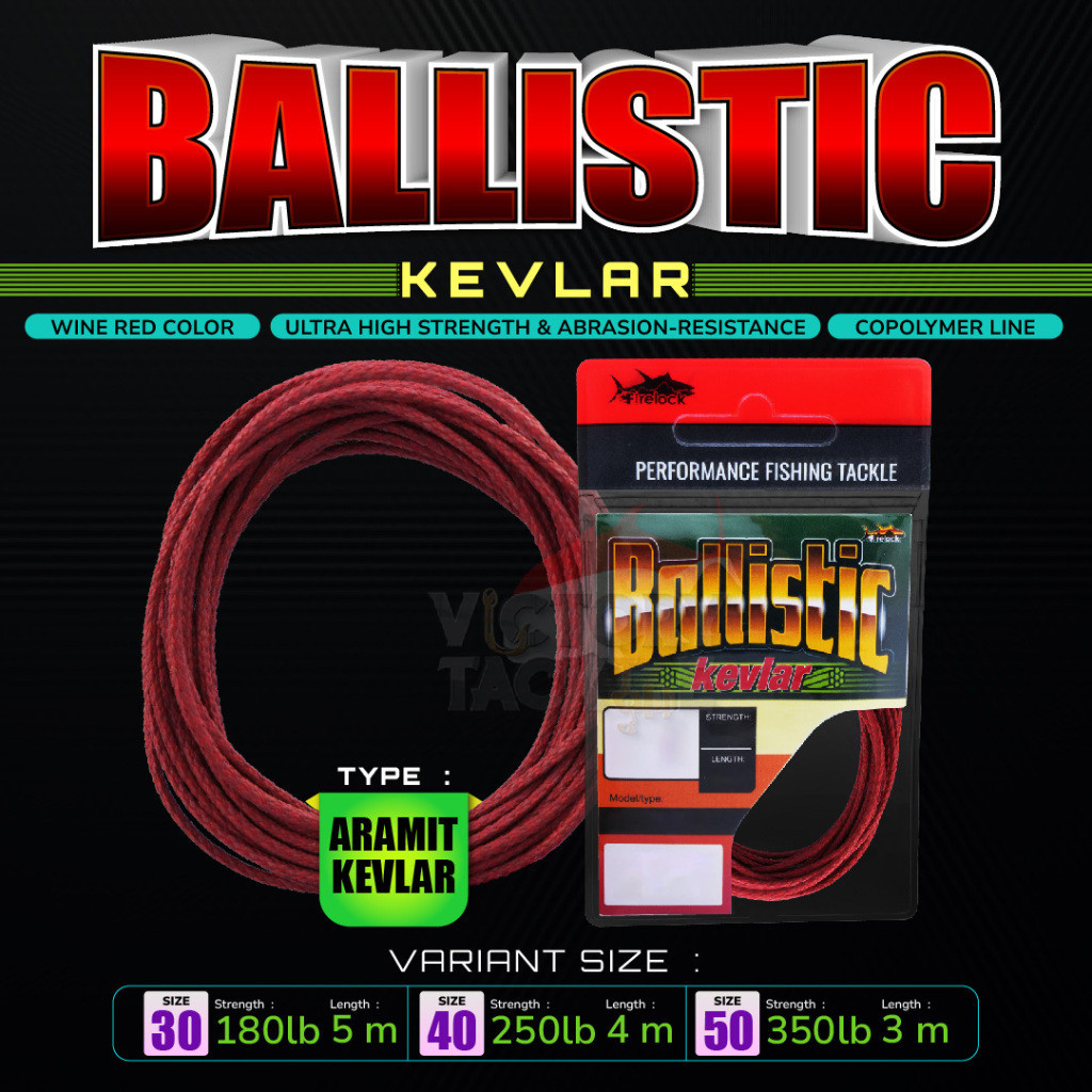 FIRELOCK BALLISTIC ASSIST LINE TYPE ARAMIT KEVLAR TALI PANCING Pusat Alat Pancing Berkualitas