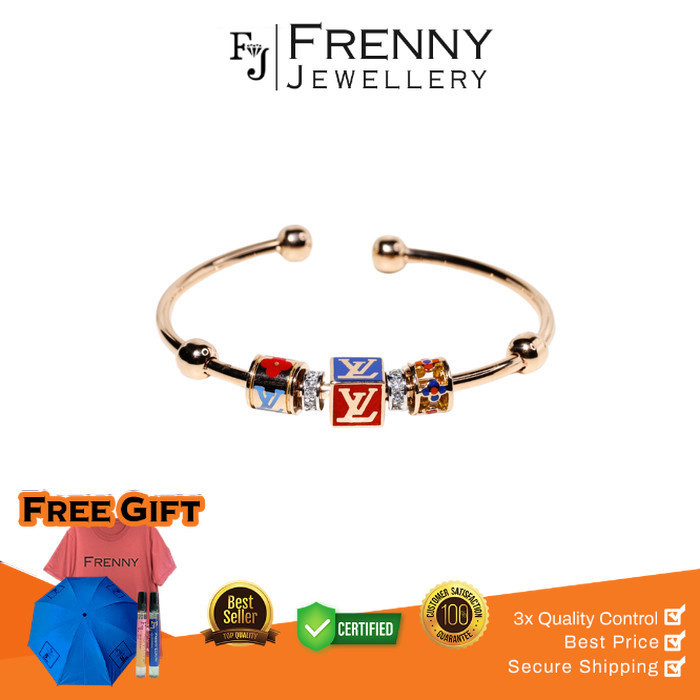 Gelang Emas Rose Gold Kombi White Gold Pandora Levy Warna Mata 17K Frenny Jewellery