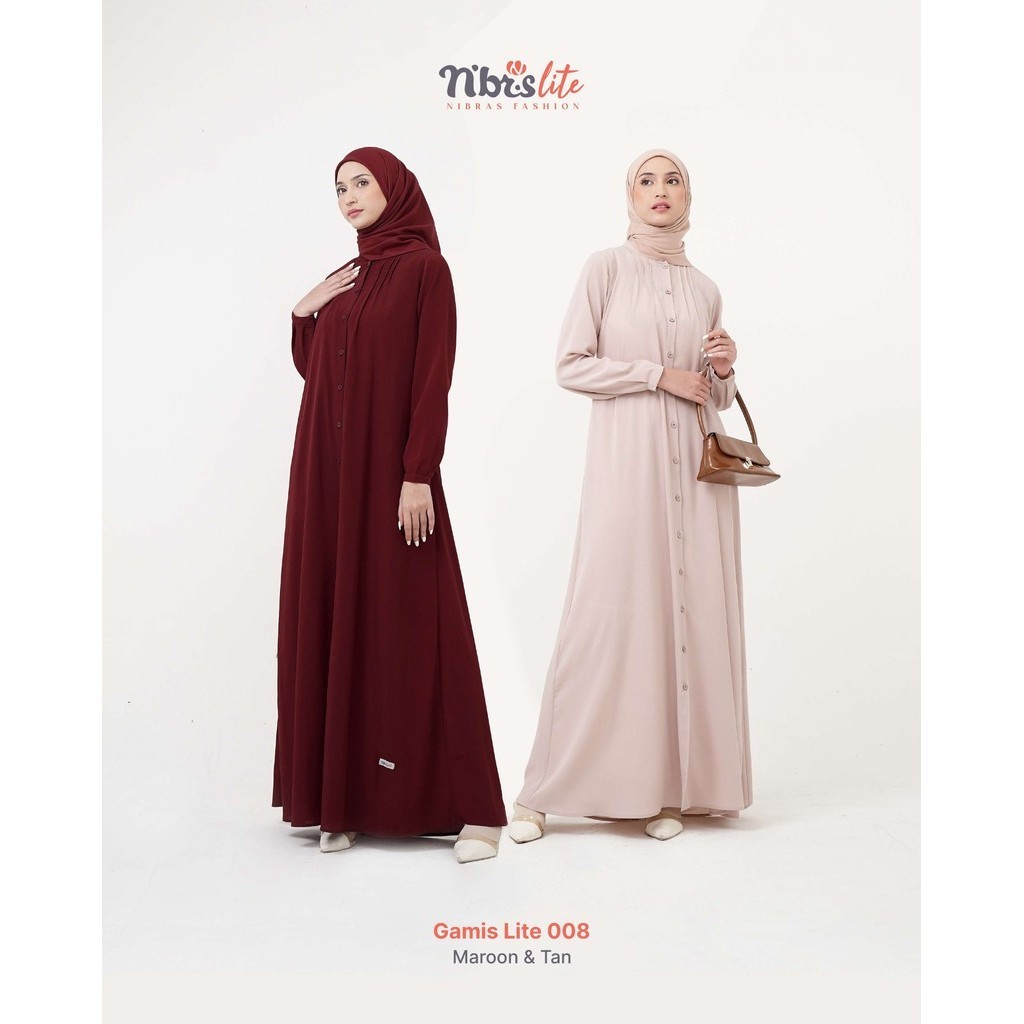 Nibras Gamis Lite 008/ Gamis Kekinian Nibras, Gamis Wanita Dewasa Nibras