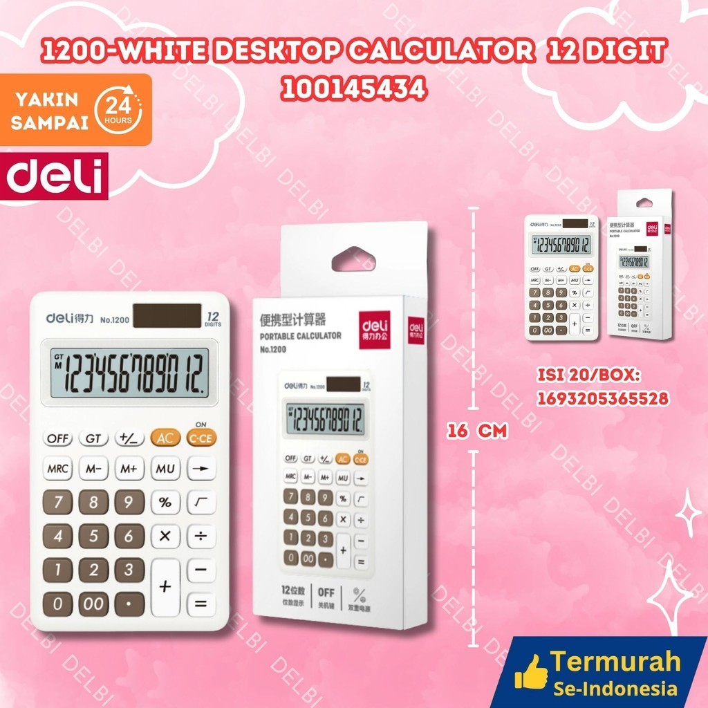 

Deli Desktop Calculator 1200-WHITE DESKTOP CALCULATOR 12 DIGIT
