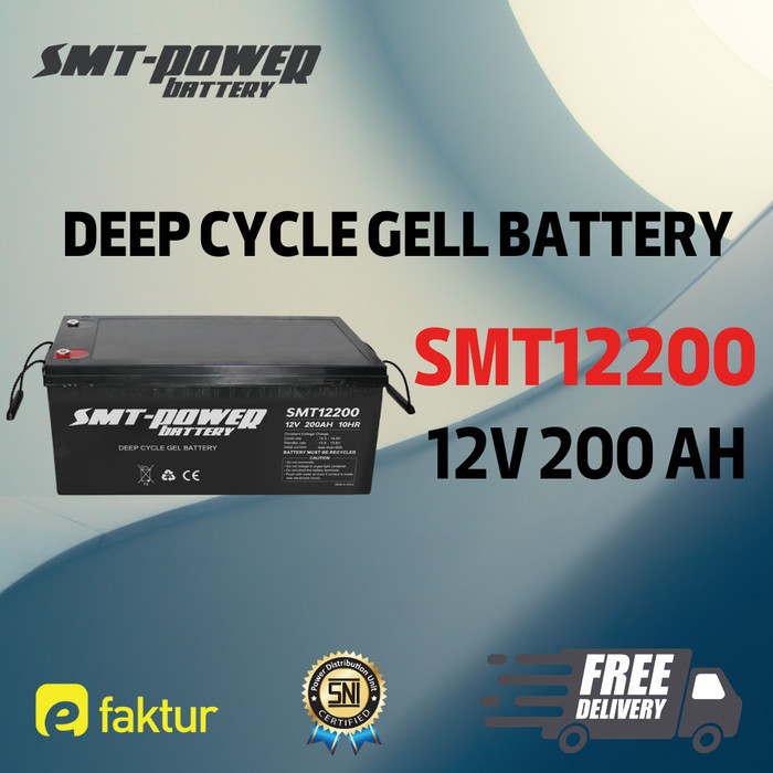 SAMOTO Battery 12V 200AH Baterai Aki Kering UPS SMT POWER SMT12200