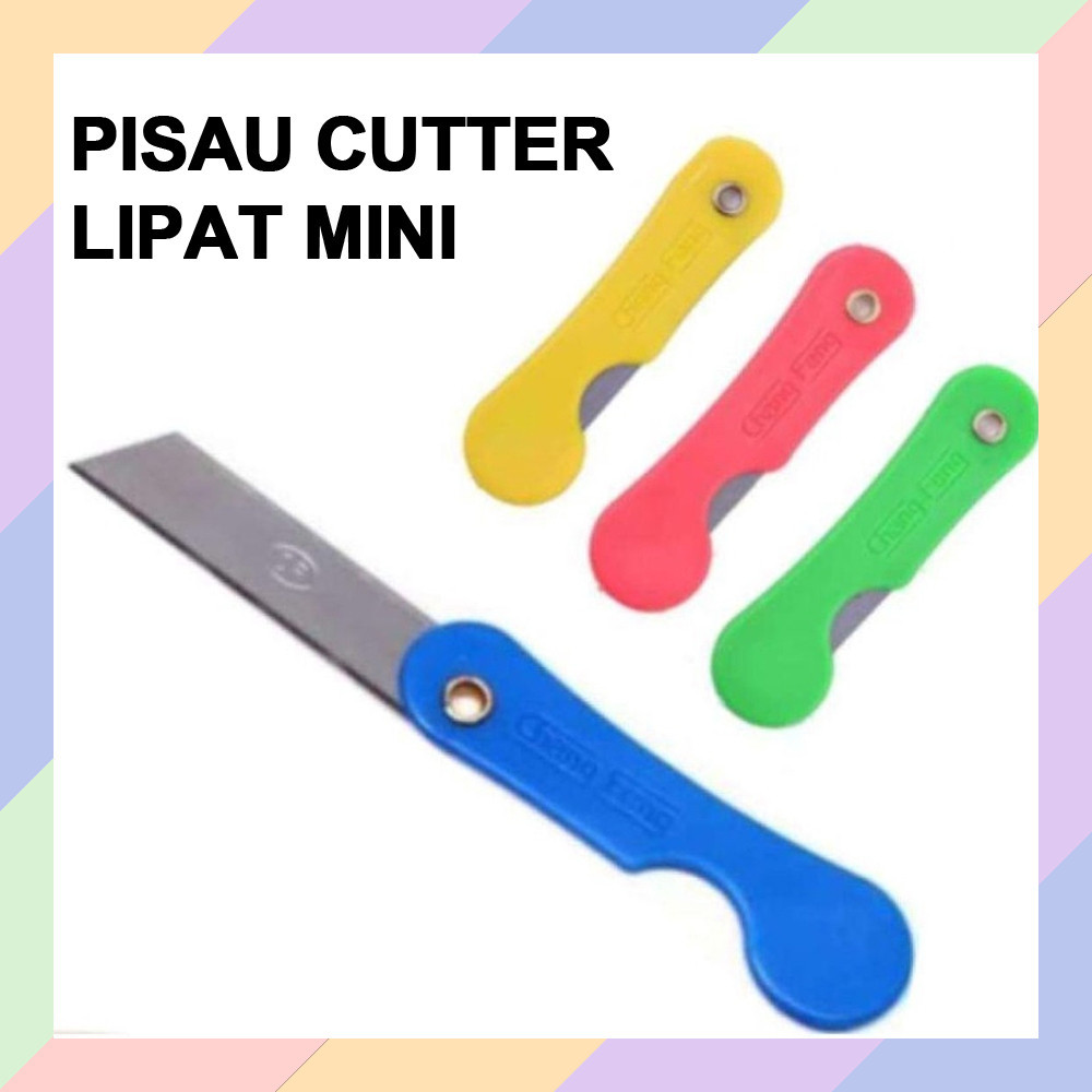 

AT20 Cutter LIPAT MINI Alat Bantu Potong Kertas Plastik Paket Olshop Perlengkapan ATK Kater 29C1