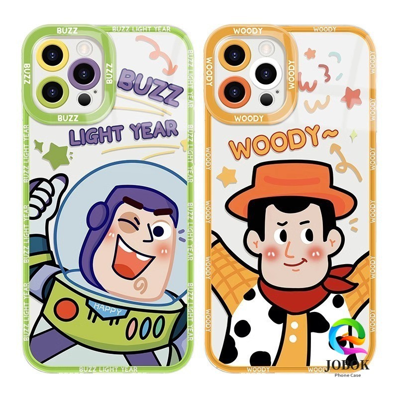 Casing Iphone Couple Toy Story Buzz Woody  Case Bening Clear Case Iphone 13 12 11 PRO MAX 14 15 PLUS