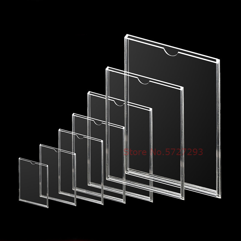 

Clear Blank Acrylic Card Holder Price Tag Case A4 Flyer And Poster Organizer Sign Holder
