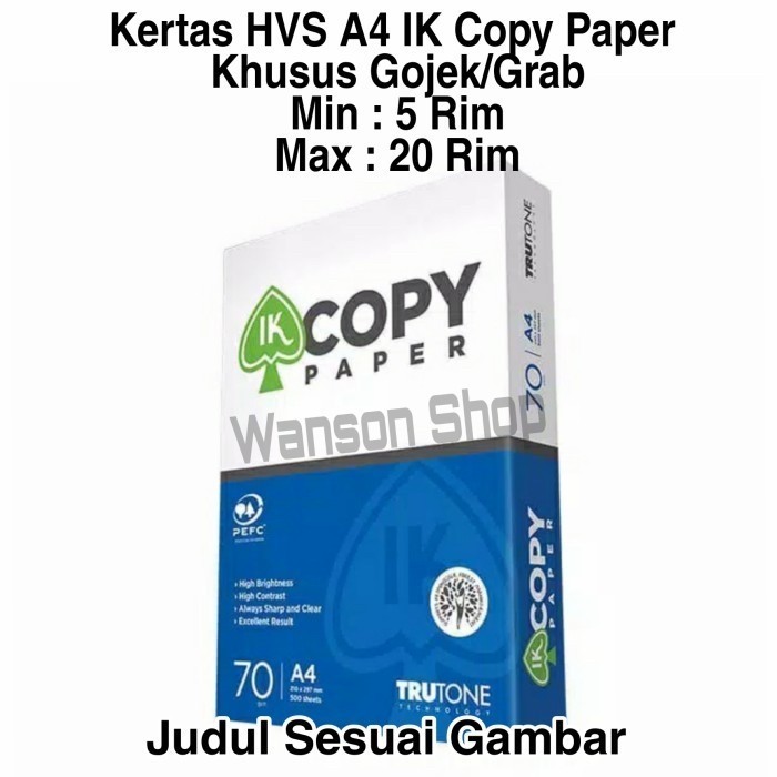 

promo ✨ -KERTAS HVS A4 COPY PAPER 70GRAM / KERTAS FOTO COPY A4 COPY PAPER - IK COPYPAPER 70