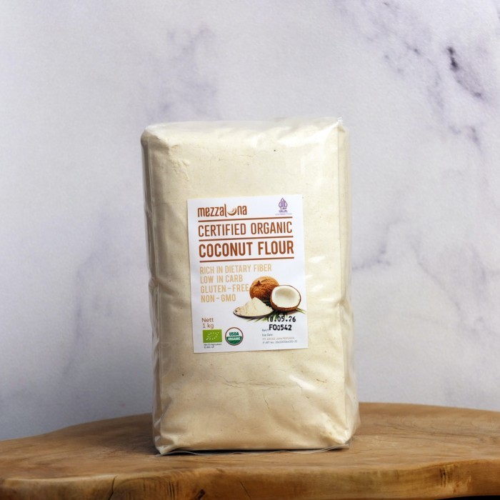 

TERJUAL Tepung Kelapa Organik Mezzaluna 1000gr 1kg Organic Coconut Flour Diet Keto 1 kg