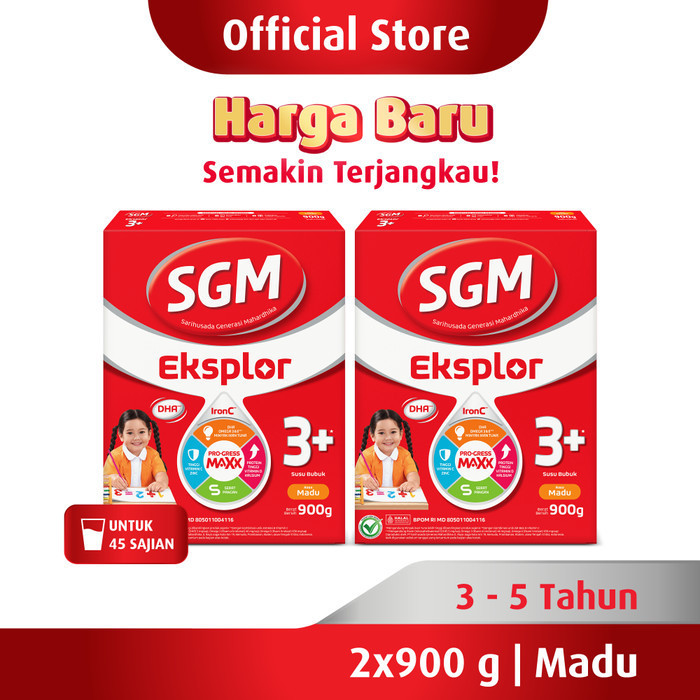 

TERJUAL SGM Eksplor 3+ dengan IronC Susu Bubuk Rasa Madu 900GR x 2