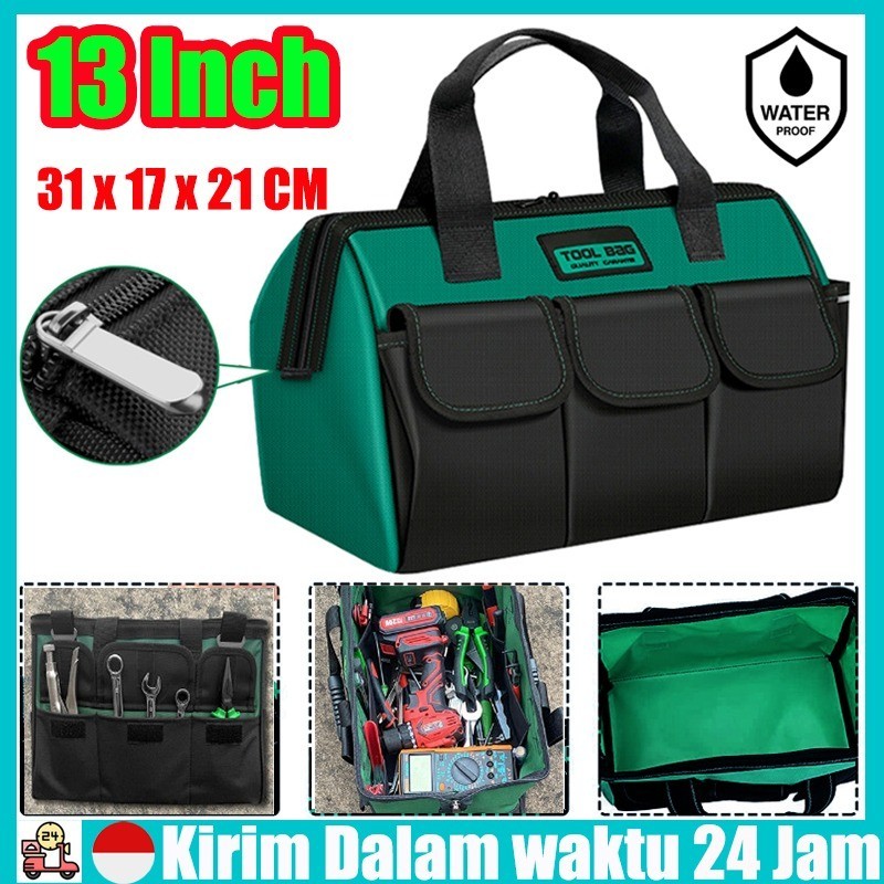 Termurah di Shopee Tool Bag 13 Inch Kain Oxford Tebal Tas Alat Perkakas Kuat Tas Perkakas Toolkit To