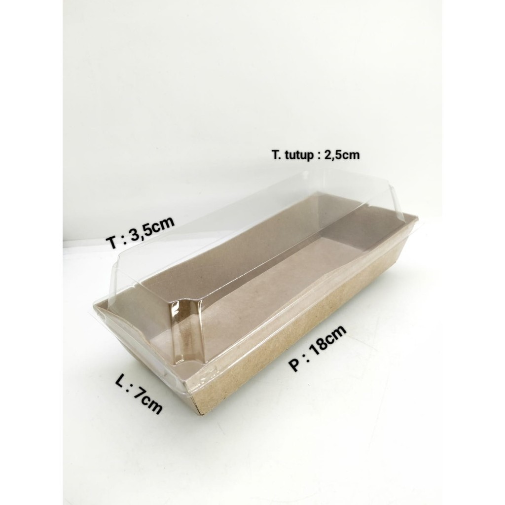 

5 pcs Hotdog Meal Box Kraft Mika 18x7x3,5 cm Laminasi