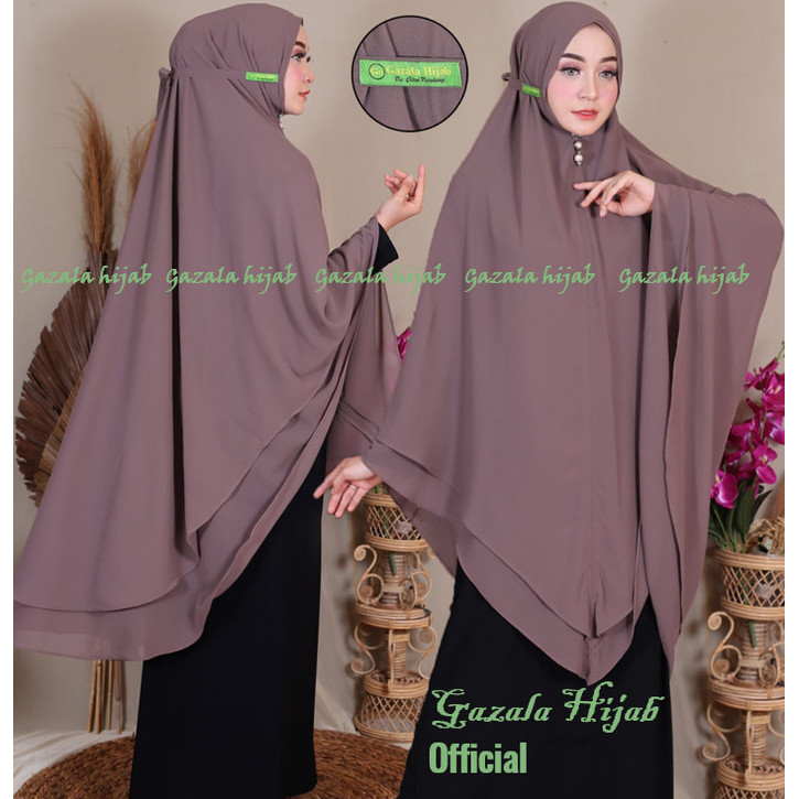 promo ✨ -Jilbab khimar tali syar'i jumbo model pinguin 2 layer - bw