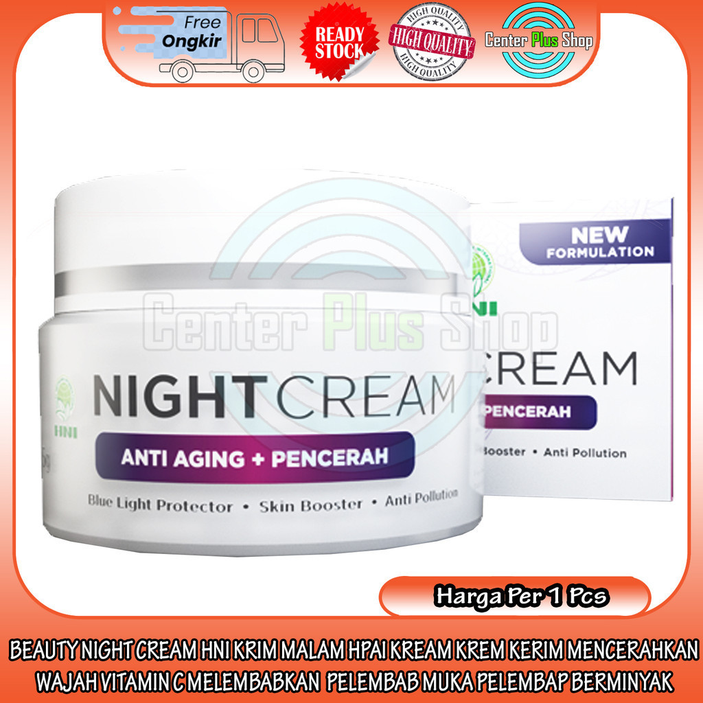 Krim Malam HPAI Beauty Night Cream HNI 15gr Kream Krem Kerim Mencerahkan Wajah Vitamin C Melembabkan