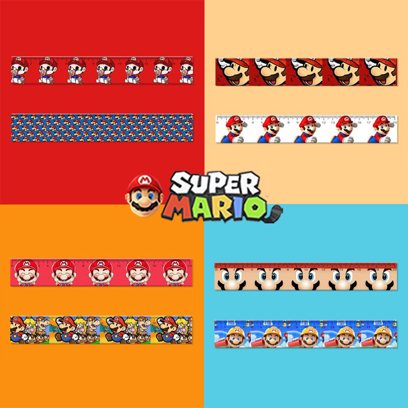 

Anime Super Mario Bros Straight Ruler 20CM for School Supplies Student Stationery Drawing Rulers Kids Cute Cartoon Mario Ruler