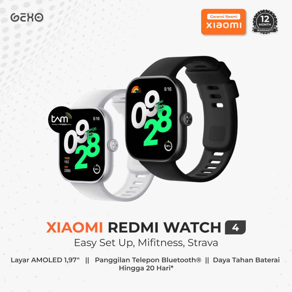 [REKOMENDASI STRAVA] Xiaomi Redmi Watch 4 1.97 inch AMOLED BT Call Support NFC Smartwatch