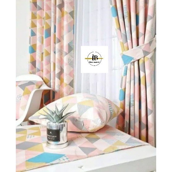 PROMO TERBATAS gorden blackout / gorden minimalis ,gorden jendela - Merah Muda, L130xT200cm