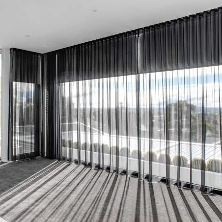 [ PROMO TERBARU ] Vitrase Gorden Warna Abu Polos Model Smokring Mewah elegan dan cantik - Bintik gol