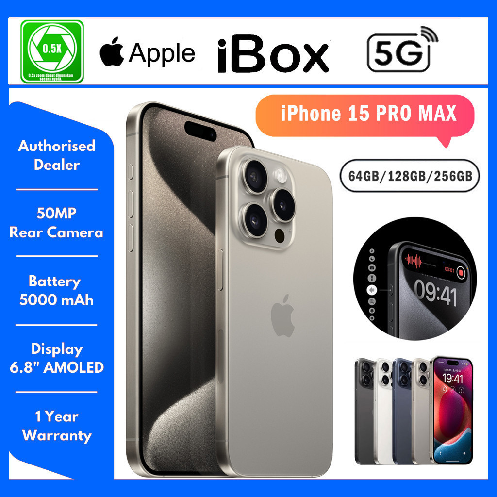 Apple IPhone 15 Pro Max 256GB hp iphone murah 4G/5G hp murah cuci gudang WiFi smartphone i15 pro max