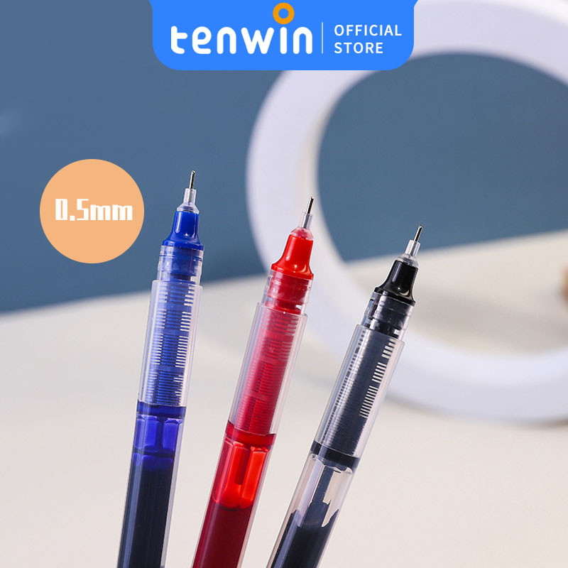 

0.5mmHigh capacity Pena Gel pen pulpenhitam biru merah-tenwin offica