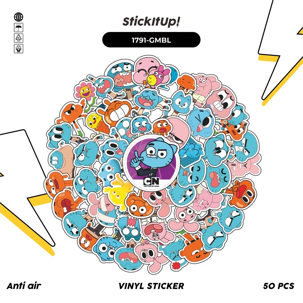 

COD✨ 50 Pcs Stiker HE AMAZING WORLD OF GUMB4L Lucu Anti Air Untuk Dekorasi Notebook Sepeda Skateboard Handphone DIY