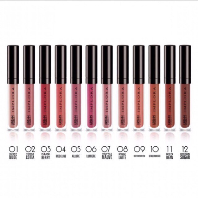 Implora Lip Cream Urban Lipcream Matte Lipstick Lipstik Lipmatte Dusky Nude Terra Cotta Dark Berry .
