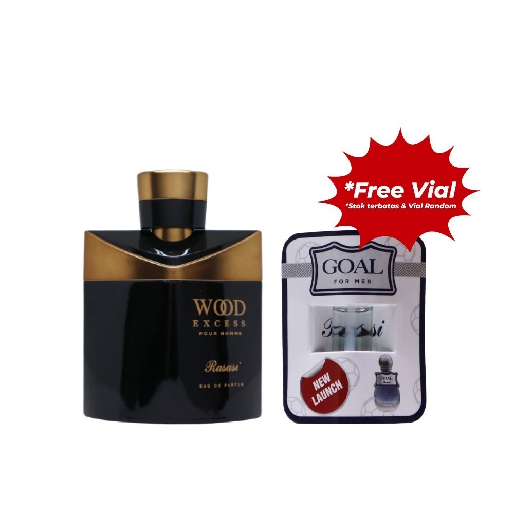 Rasasi Wood Excess Pour Homme Eau De Parfum 100 ML | Parfum Pria Wangi Woody Tahan Lama EDP