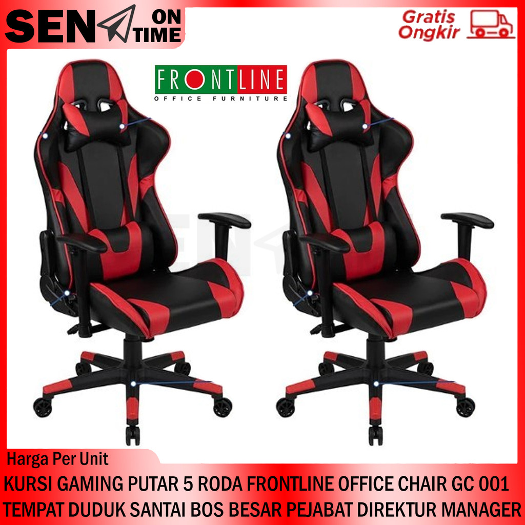 [Kargo] Kursi Gaming Putar 5 Roda Frontline Office Chair Gc 001 Bangku Kantor Kerja Korsi Sandaran B