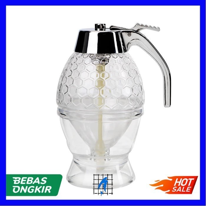 

Tempat Madu Sirup Honey Dispenser Jar Teko Botol Madu Sirup Serbaguna
