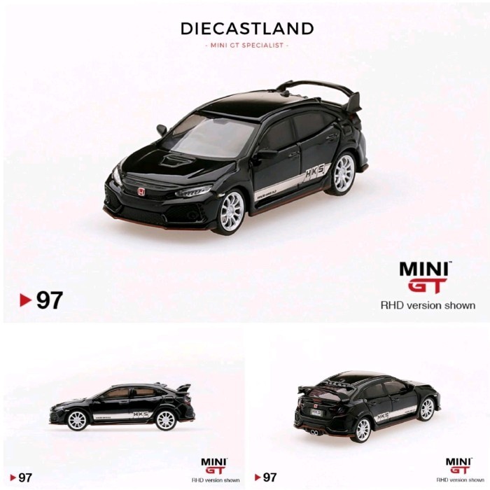 Mini GT #97 Honda Civic Type R (FK8) HKS Black  MGT00097 MiniGT MGT