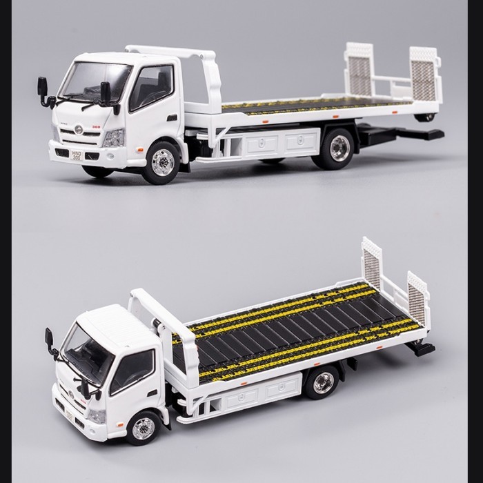 GCD 1/64 Hino 300 Flatbed Tow Truck White Putih Hino300 Towing Diecast