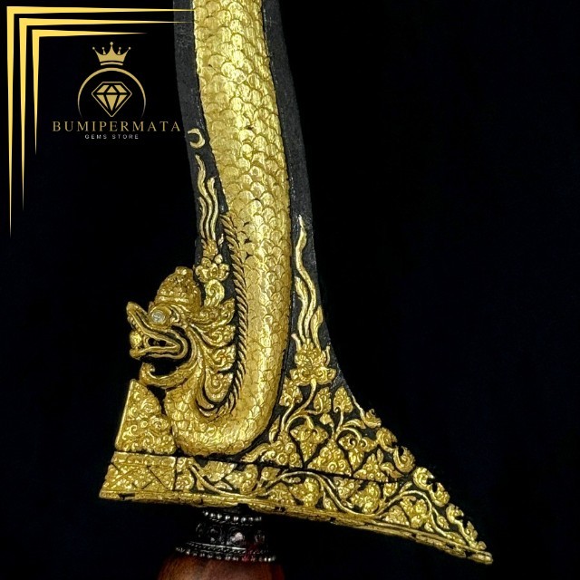 Keris Nogo Sapto Luk 7 Kinatah Emas Pamor Wos Wutah Tangguh PB VII Istimewa - Bumi Permata
