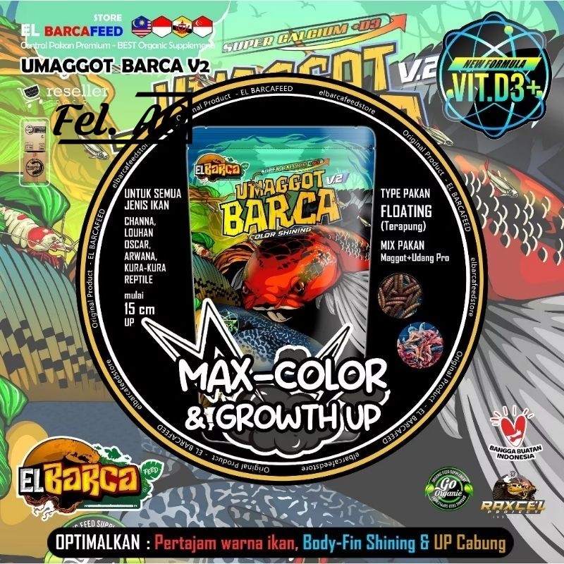 Umaggot Barca 60g Udang Maggot Campur Mix El Barca Elbarca Pakan Channa Predator