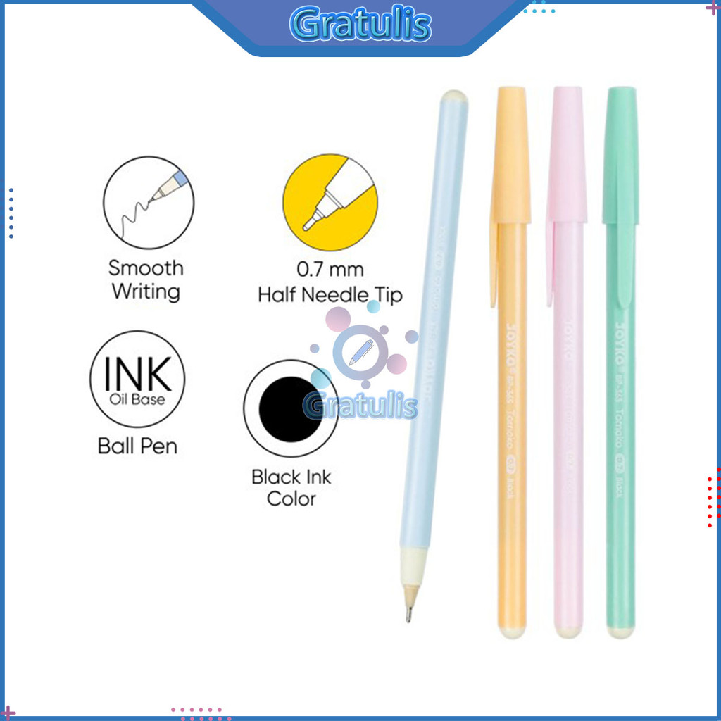 

PENA JOYKO BP-365 [1 PACK] / PERLENGKAPAN MENULIS / BALLPOINT POLPEN BOLLPEN 1 SET 4 PCS TINTA HITAM