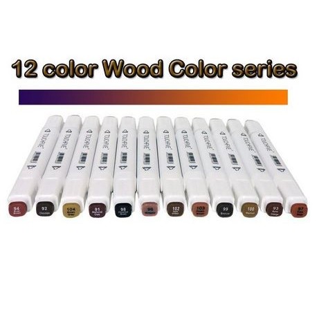 

TOUCHFIVE Manga Animation Art Marker Dual Tips (12pcs) - WOOD COLOR