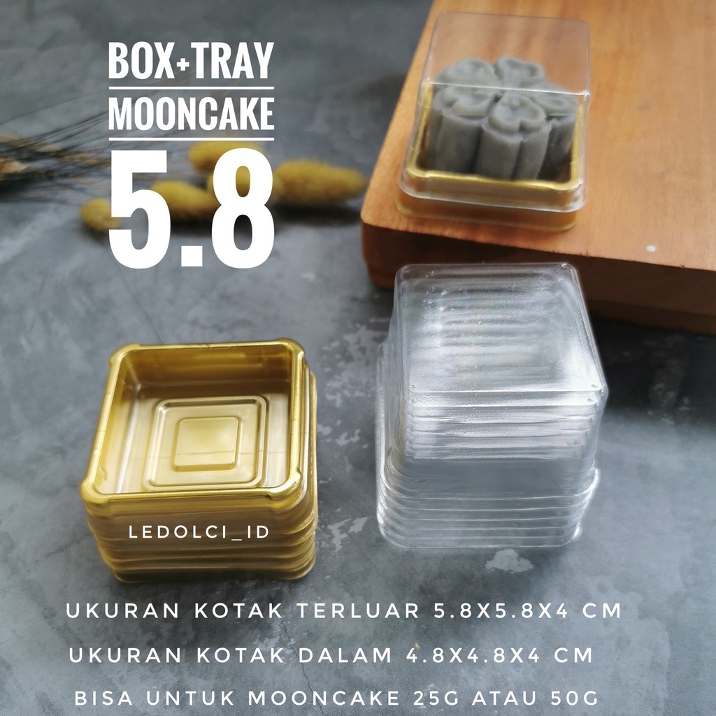 

10 PCS TRAY MOONCAKE MIKA KUE BULAN 25 / 50 GR - 5.8 KOTAK DG TUTUP