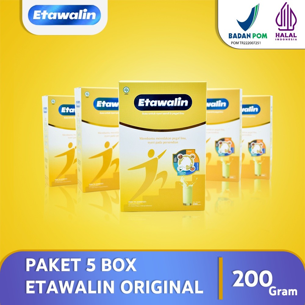 

Etawalin 5 Box - Susu Etawa Premium Cegah Pengapuran Tulang, Nyeri Sendi dan Rematik 100% Original