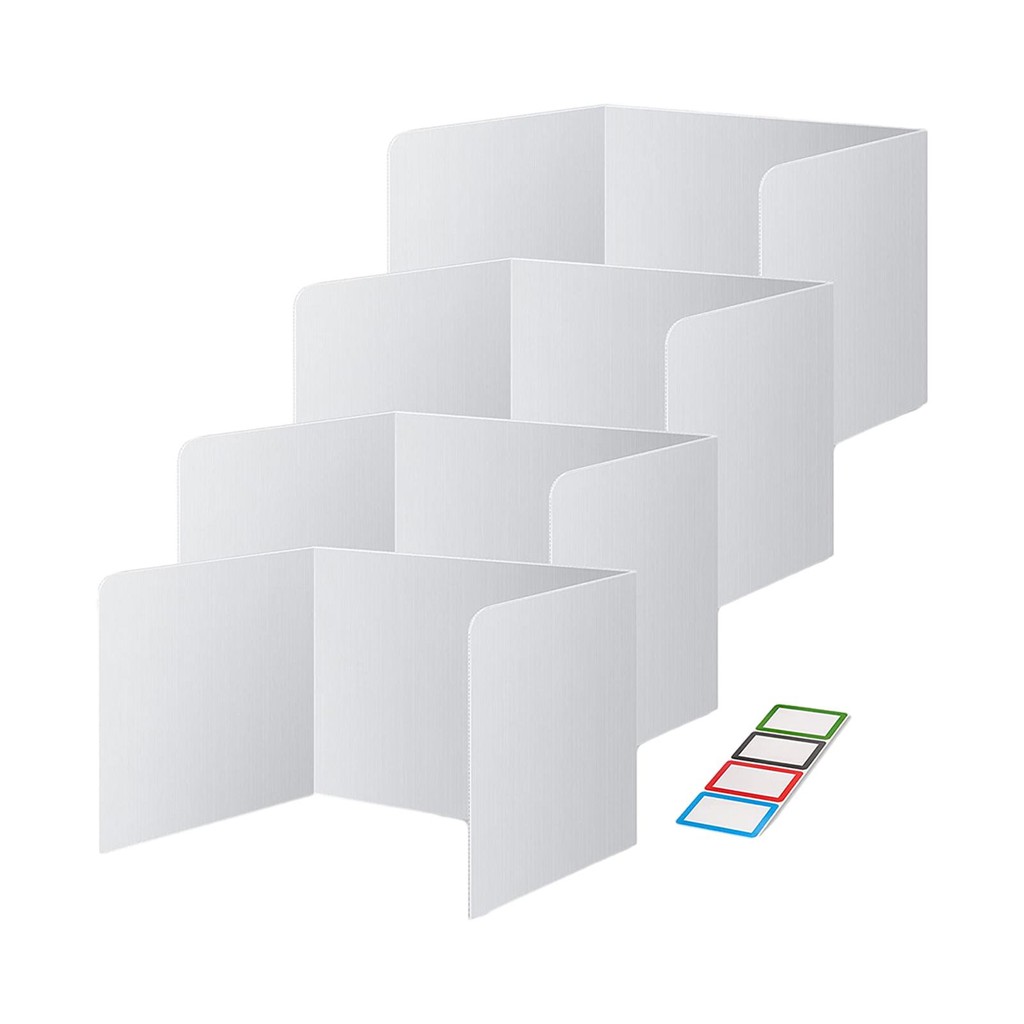 

4x Classroom Desk Dividers Durable Study Carrel Divider Plastic Privacy Dividers for Student Desks for Classroom School Testing