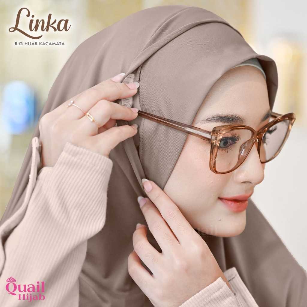 Linka Hijab Kacamata Jumbo Original Quail Jilbab Jersey Premium