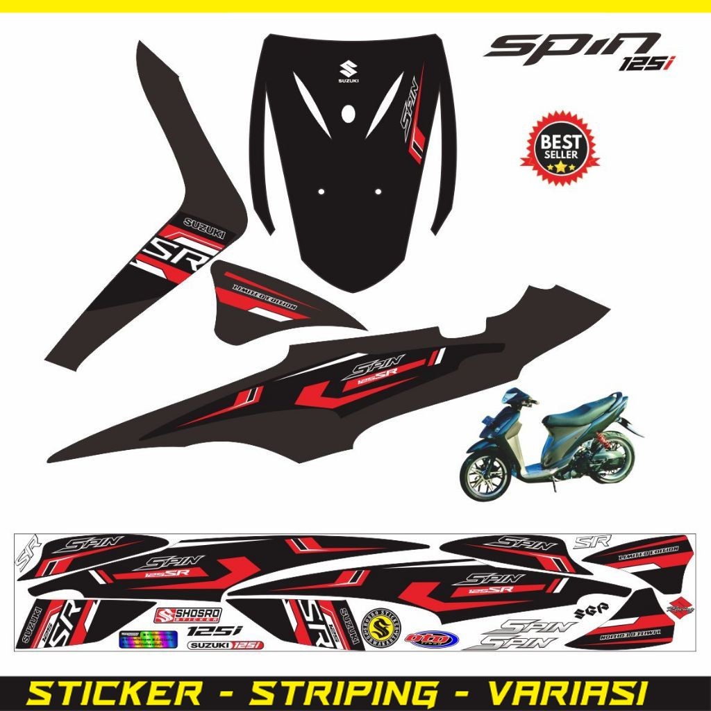 MOTIF LIST STRIPING SPIN 125 STRIPING STIKER SPIN 125 / STICKER / STRIPING SUZUKI SPIN
