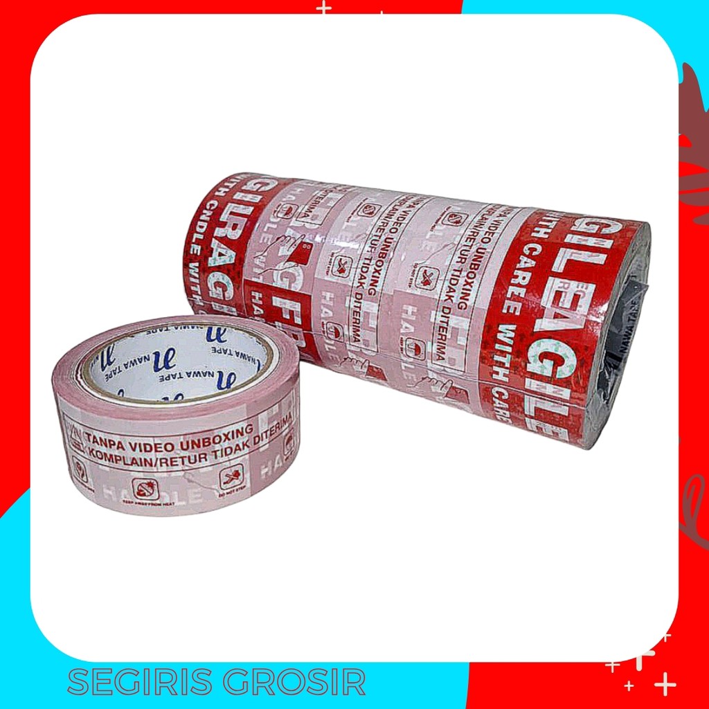 

Lakban Fragile Unboxing Merah Putih premium 80 YARD