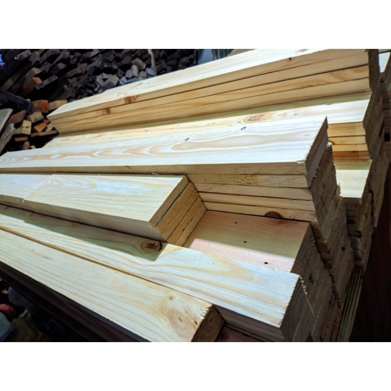 Kayu papan Pinus kayu Jati Belanda ex Palet Serut Bahan Furniture Dekorasi Murah Ukuran pjg (90cm)