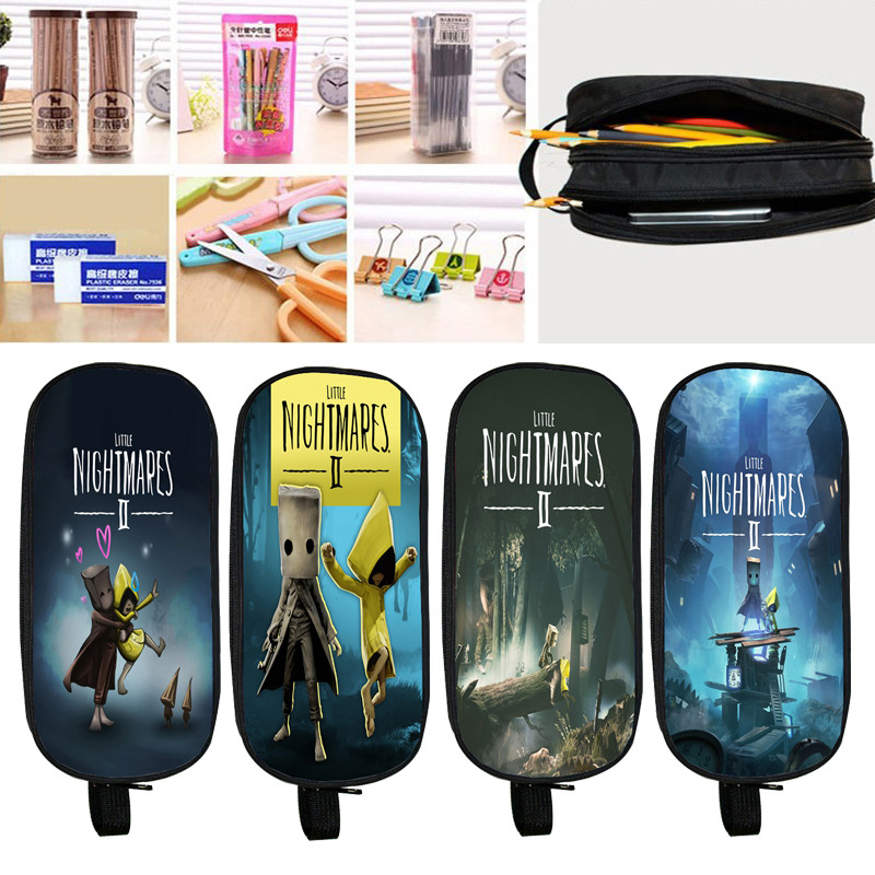

Little Nightmares 2 Pencil Case Bag Horror Games Pen Case Double Layer Supplies Stationery Kawaii School Pencil Bag for Kid Gift