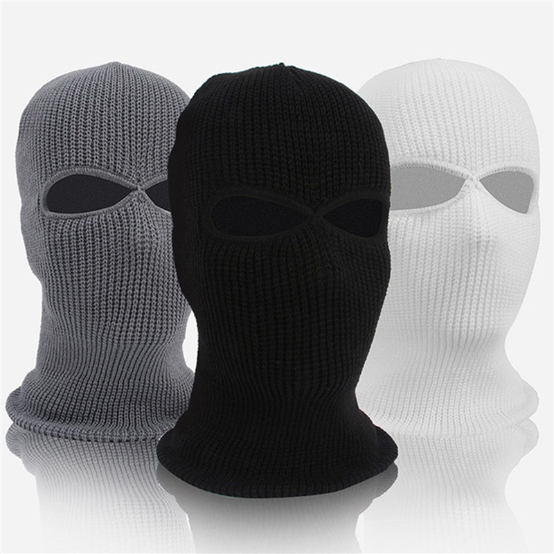Winter Full Face Cover Mask 2 Hole Balaclava Knit Hat CS Winter Ski Cycling Mask Beanie Hat Scarf Wa