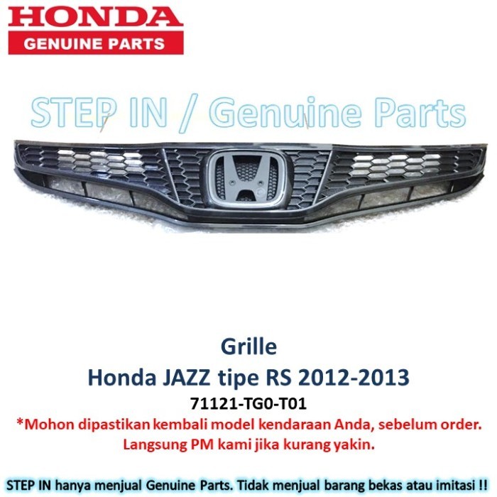 Grille bumper Grill Radiator atas bemper Honda JAZZ RS 2012 2013 original genuine baru asli base