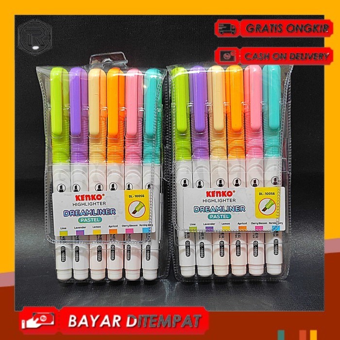 

HIGHLIGHTER, STABILLO HIGHLIGHTER DL 100 56 6 WARNA KENKO - PASTEL