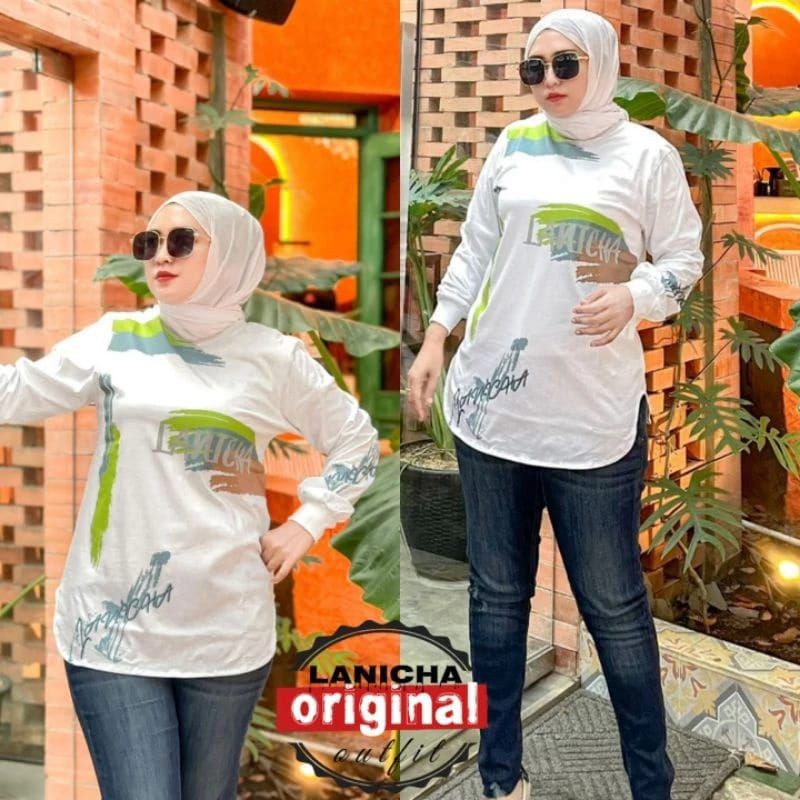 JDT_ID KAOS LANICHA OUTFIT/TOP ATASAN KAOS LENGAN PANJANG COMBED 20s PREMIUM QUALITY BEST SELLER