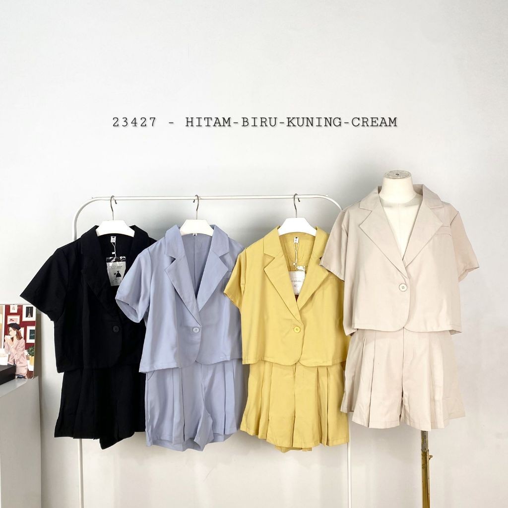 One Set Blazer Wanita I Setelan Blazer Set Wanita Import I One Set Blazer Crop