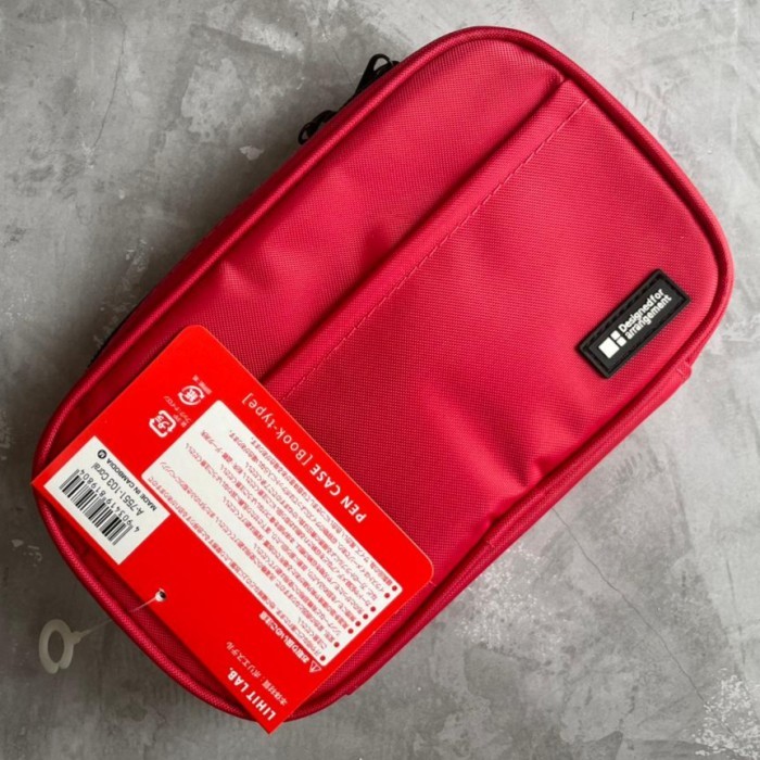 

[Promo] LIHIT LAB A-7551 Book Style Pen Case Single Zipper/ Tempat Pensil - Coral