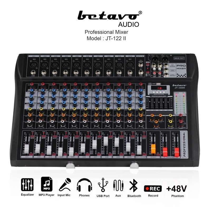 MIXER AUDIO BETAVO JT 122 V2 PROFESSIONAL AUDIO MIXER 12 CHANNEL