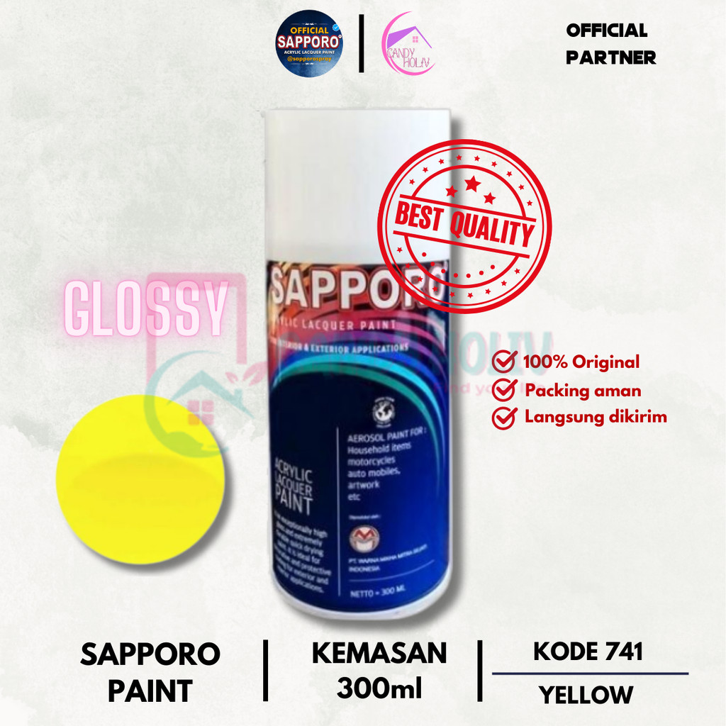 

741 YELLOW SAPPORO STANDAR 300ml Cat Semprot Pylok Pilok Pylox